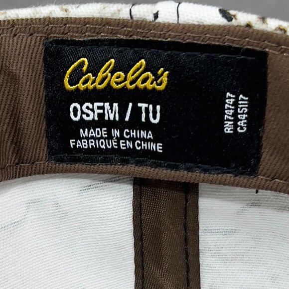 Cabelas Snapback Hat Cap White TrueTimber Camouflage Tundra Fishing Outdoor Mens - Picture 9 of 16